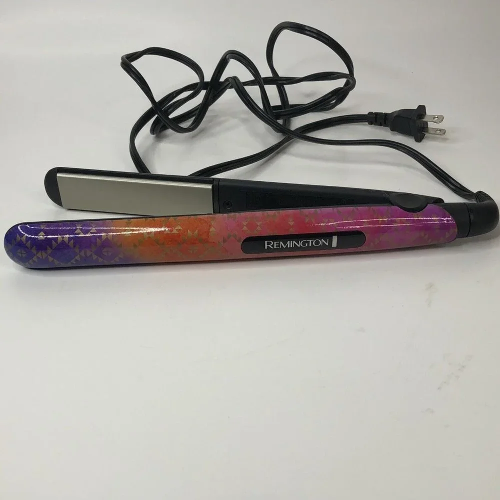 Remington 1" Flat Iron S1520 Ceramic Plate 400 F 30 Second Heat Up Purple Aztec - Picture 2 of 12